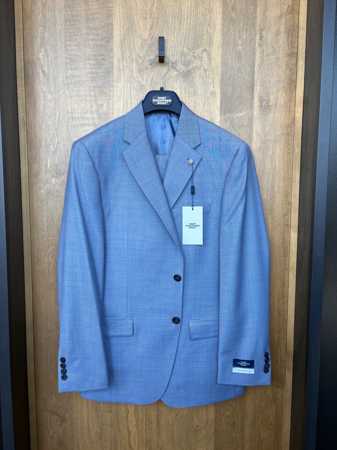 Hart Schaffner Marx Suit Light Blue Solid 40R Hart Schaffner Marx Suit Light Blue Solid 40R