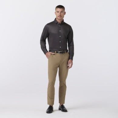 Mizzen+Main | Halyard LS Dress Shirt | Espresso Tonal Woven Tile