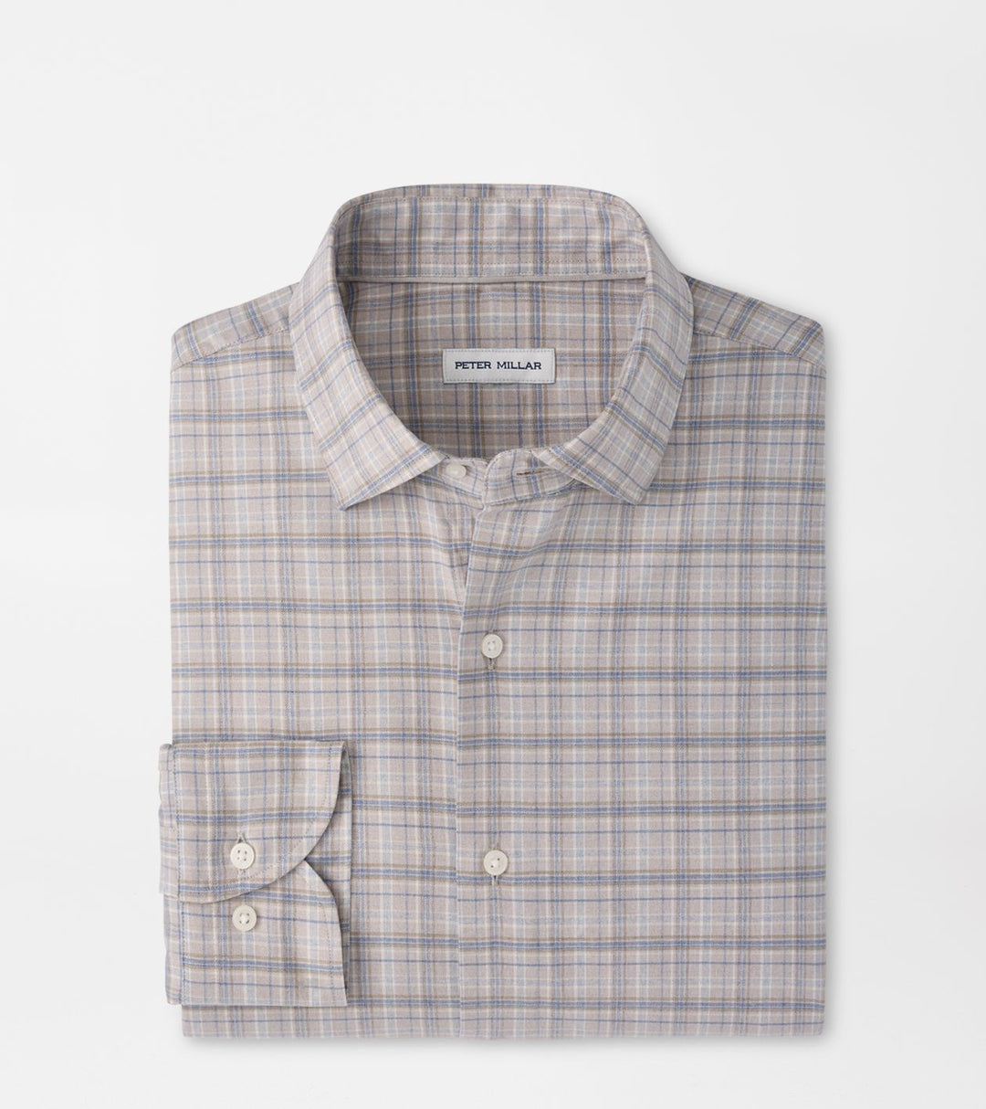 Griffin Crown Soft Twill Sport Shirt| Peter Millar | Battleship Grey