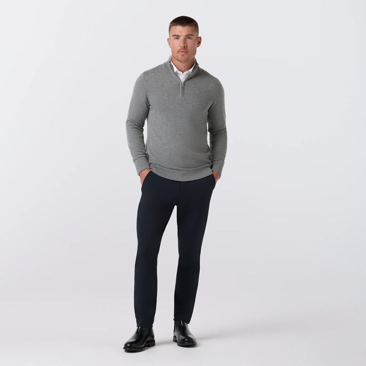 Mizzen+Main | Heritage Crewneck Quarter-Zip | Pewter Grey