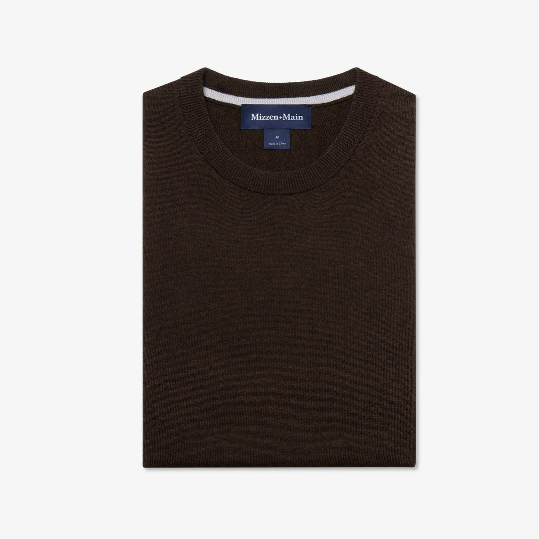 Heritage Crewneck Sweater | Mizzen+Main | Espresso Heather