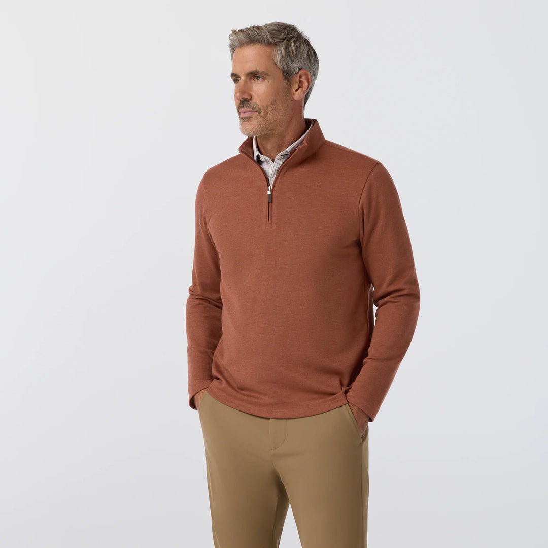 Mizzen+Main | KPI Quarter Zip Copper Heather