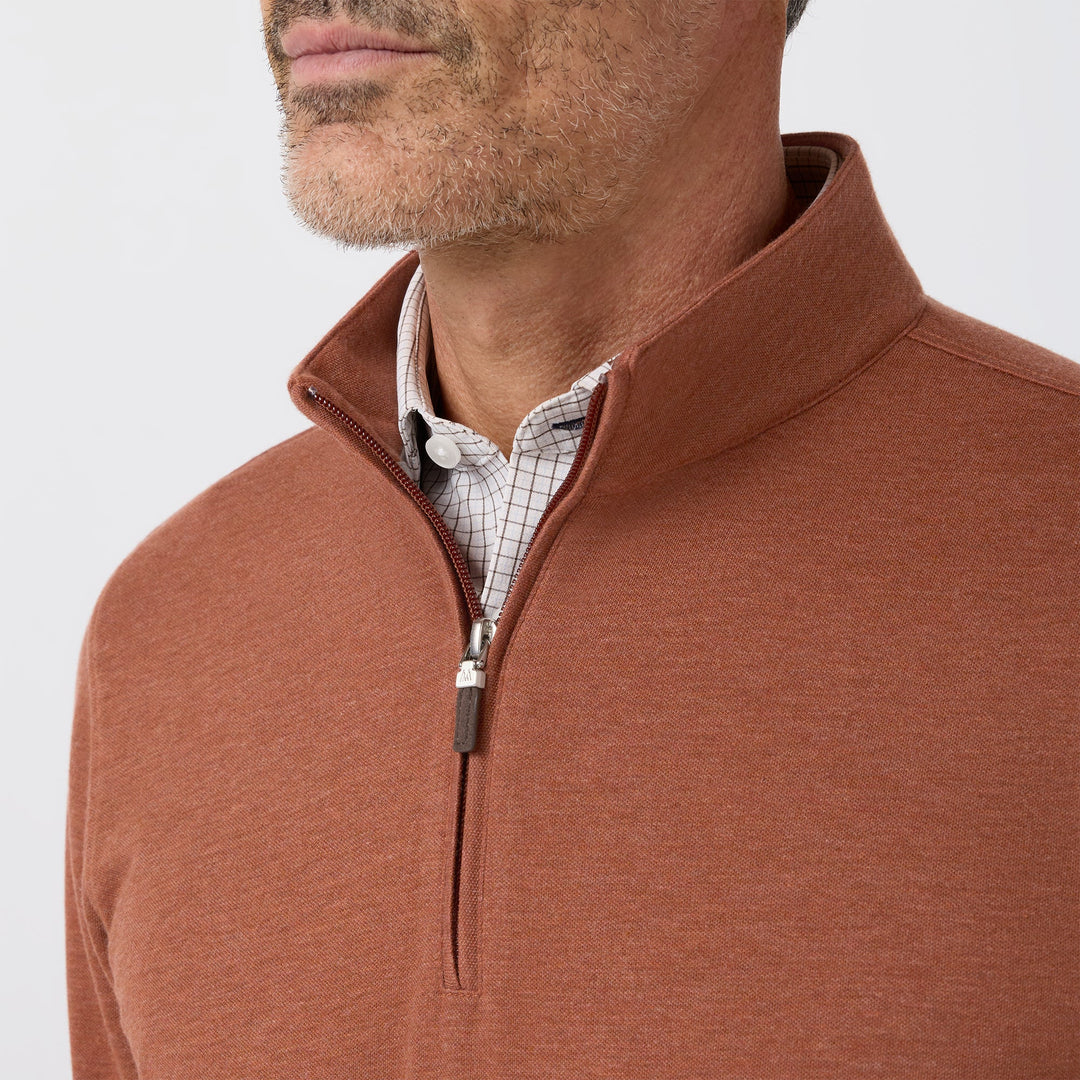 Mizzen+Main | KPI Quarter Zip Copper Heather