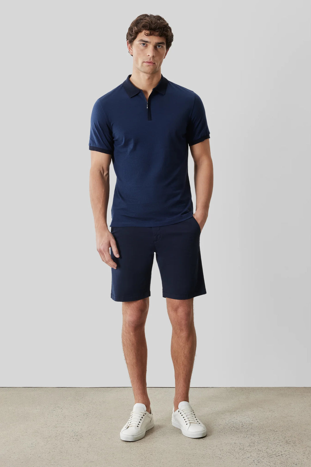 Robert Barakett Whistler Short Sleeve Covered Placket Polo